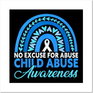 No Excuse For Abuse Child Abuse Prevention Awareness Month Posters and Art